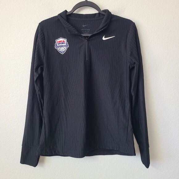 NEW Nike Womens Dri-Fit 1/2 Zip USA Basketball Team Issued Top FD5627-010 Size S